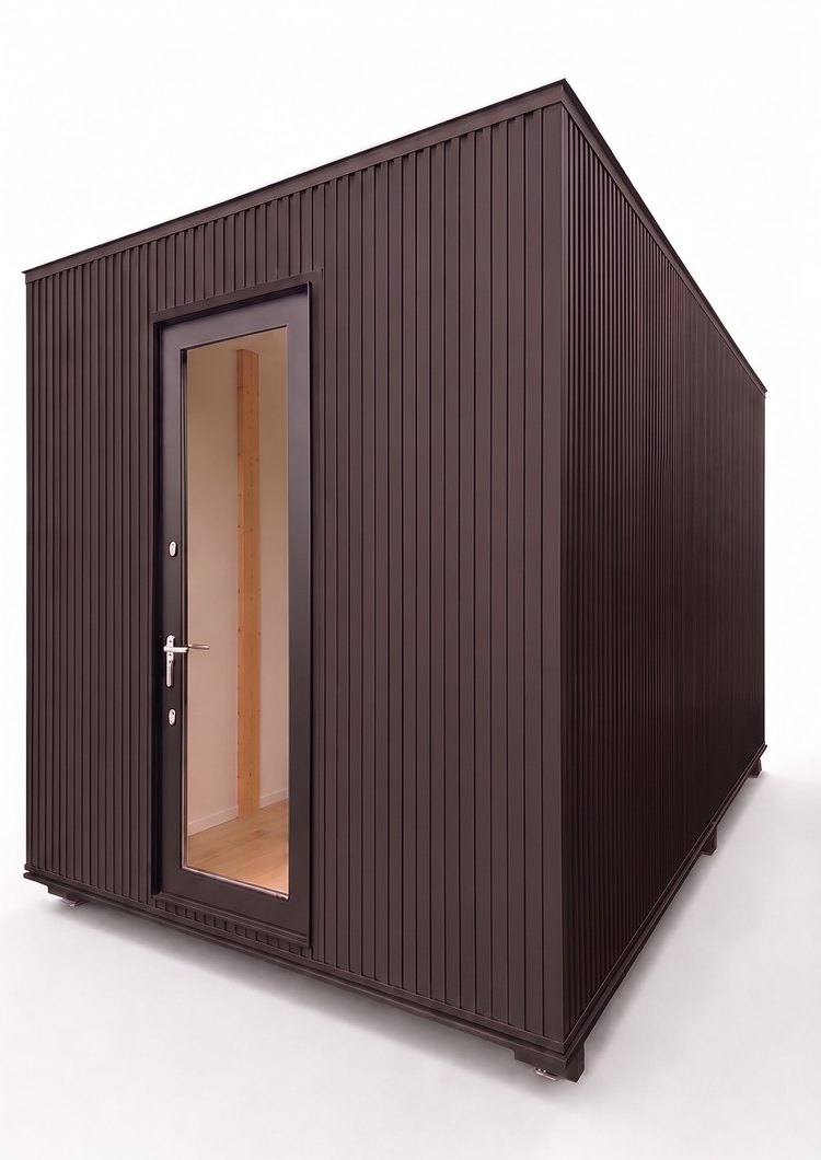 木造コンテナハウス「ai-box」外装カラー ミストブラウン